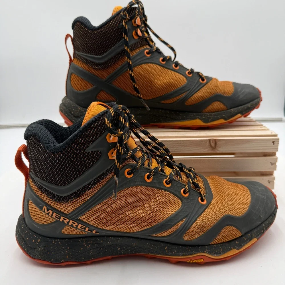 Merrell Hiking Boots Altalight Knit Mid Vibram Orange Black Mens 9.5